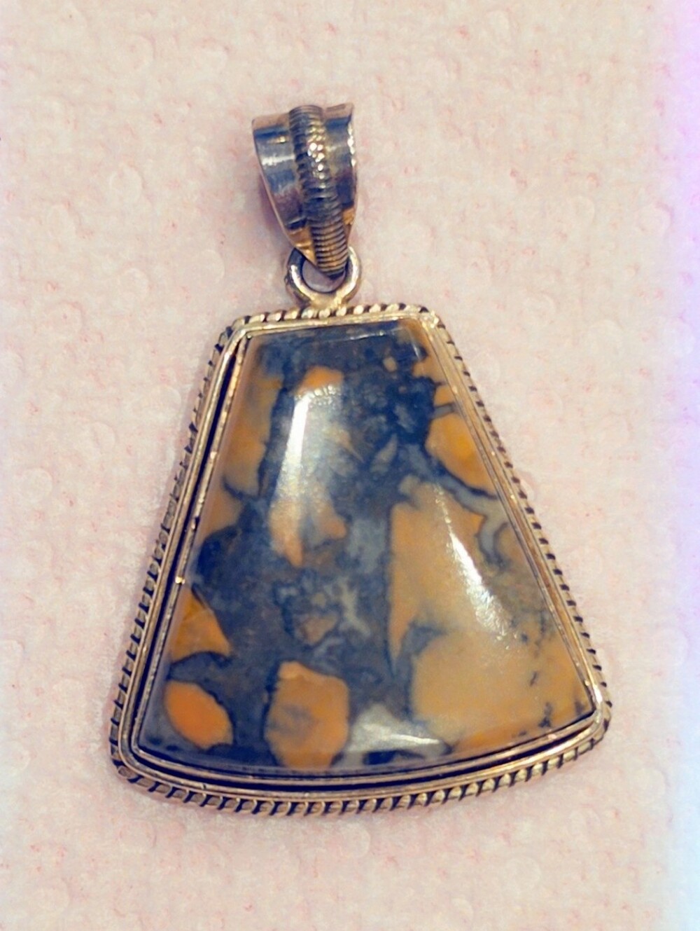 Estate Jasper Sterling Silver Gemstone Pendant